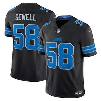 Men & Women & Youth Detroit Lions #58 Penei Sewell Nike Black Vapor F.U.S.E. Alternate Limited Jersey->green bay packers->NFL Jersey